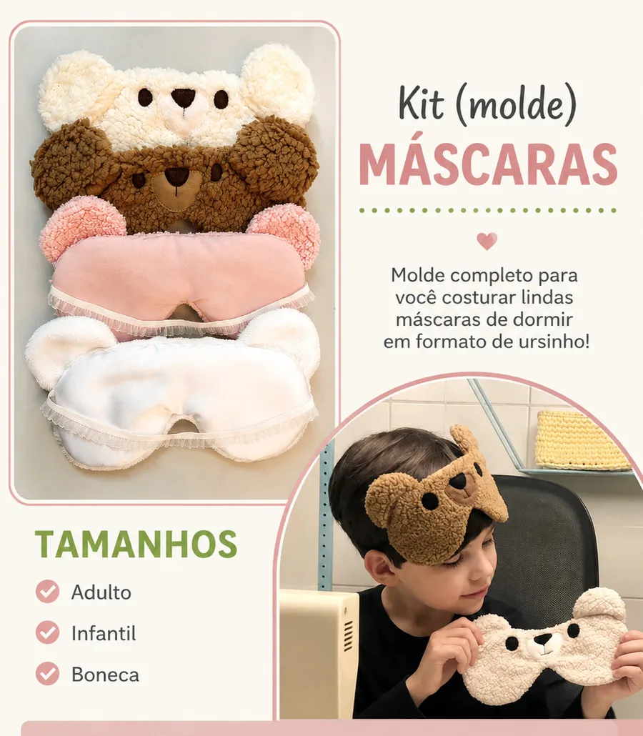 Kit Máscaras de Dormir — peça pronta