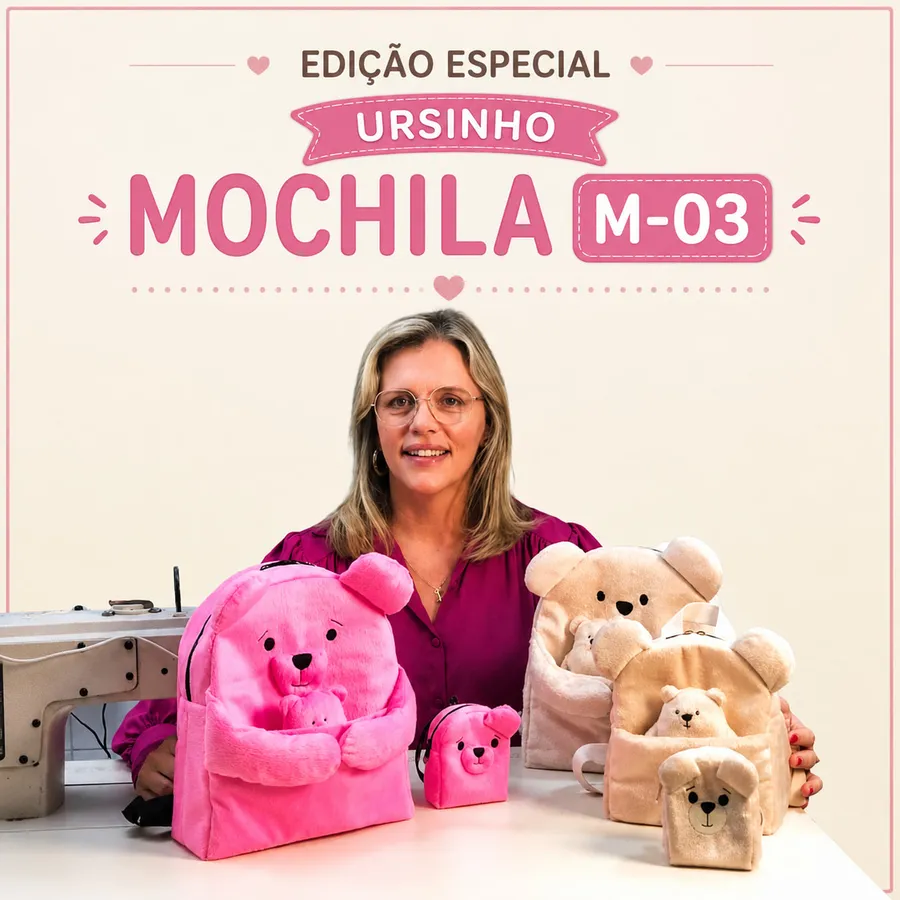 Mochila M-03 — versão Ursos — peça pronta