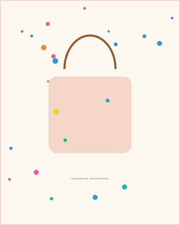 Bolsa do curso Mochila M-03 — versão Ursos, peça pronta